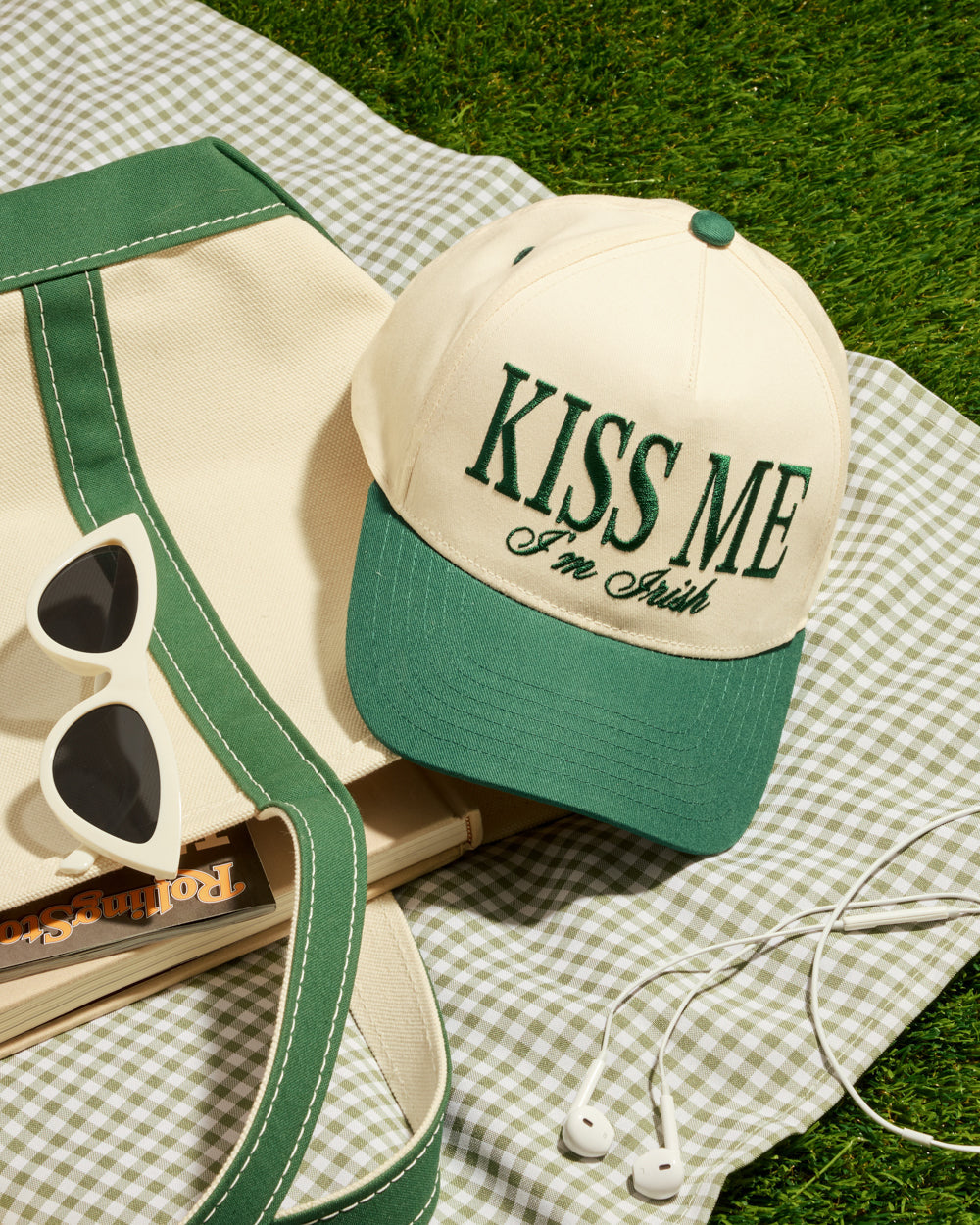 Kiss Me I'm Irish Hat - embroidered trucker hat