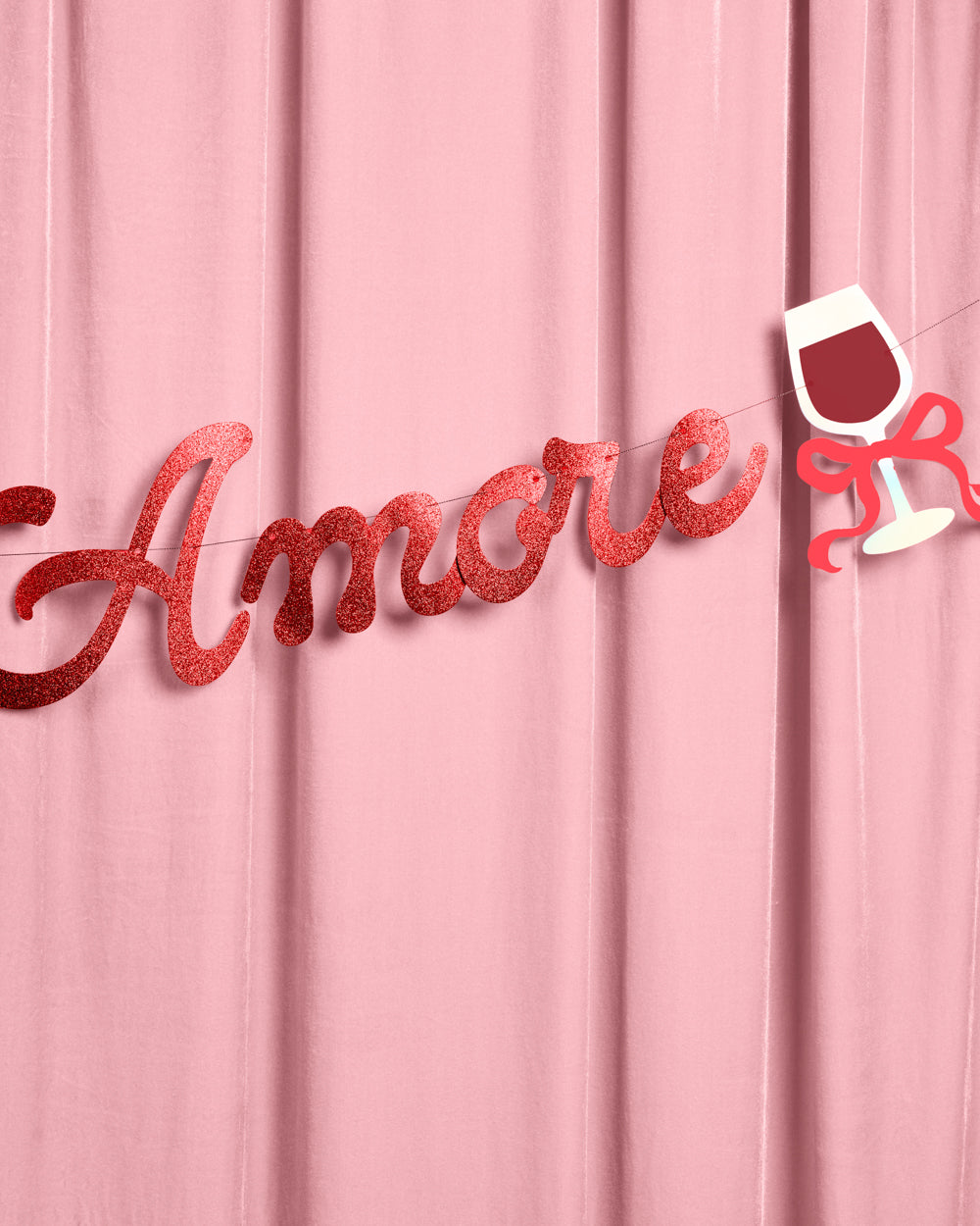 That's Amore Banner - red glitter banner
