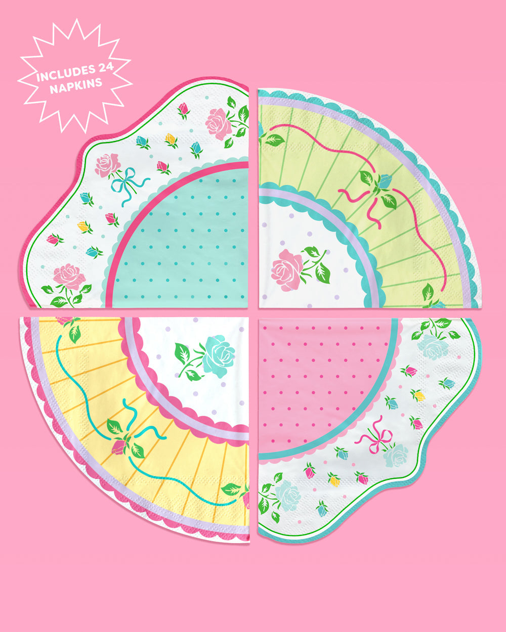 Tea Party Trio - plates, napkins, + cups