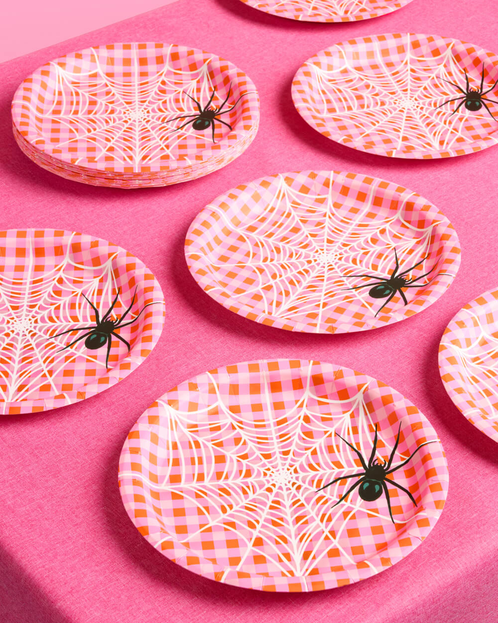 Pink Halloween Plates - 25 paper plates