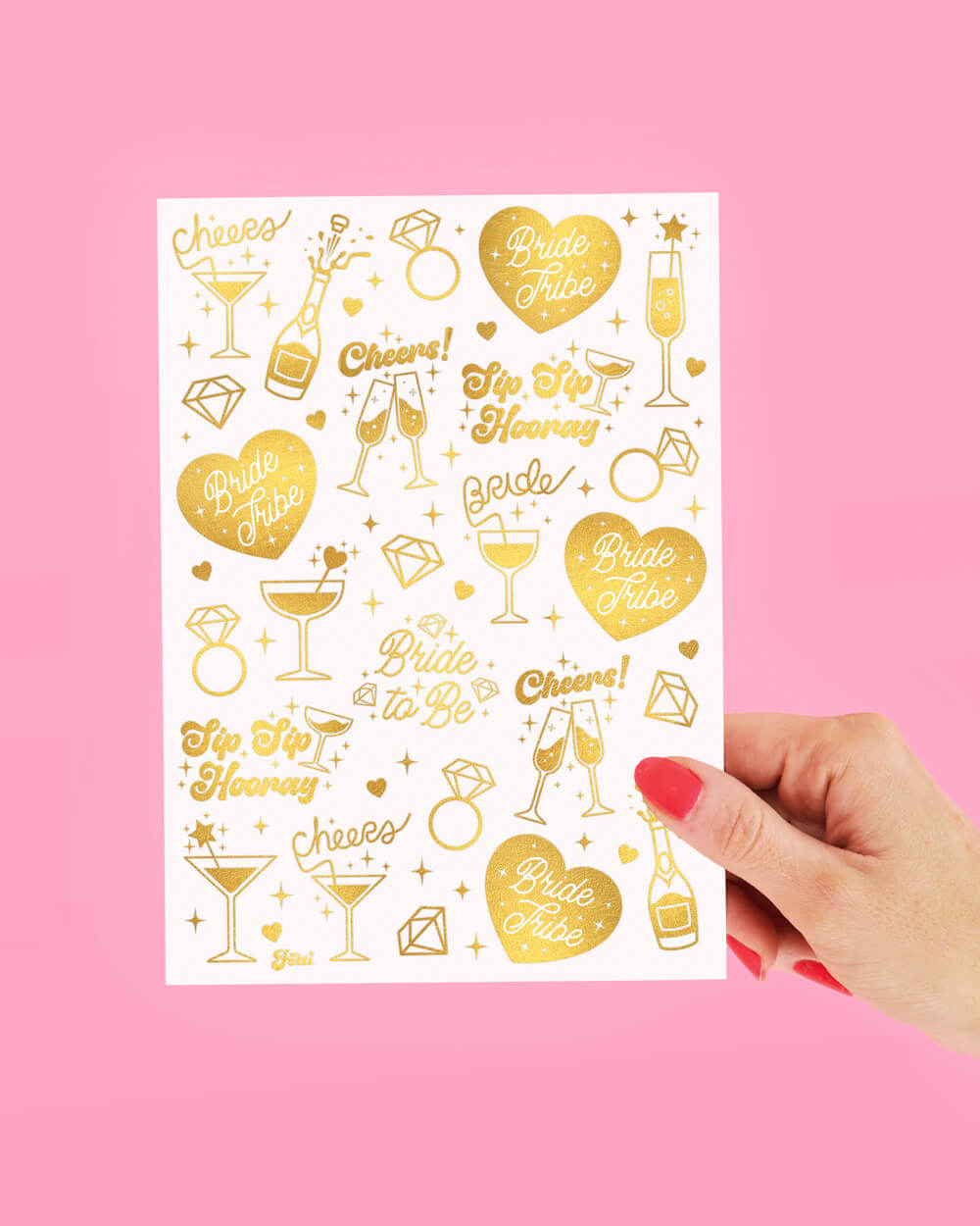 Sippin’ Pretty Tats -  54 foil temporary tattoos