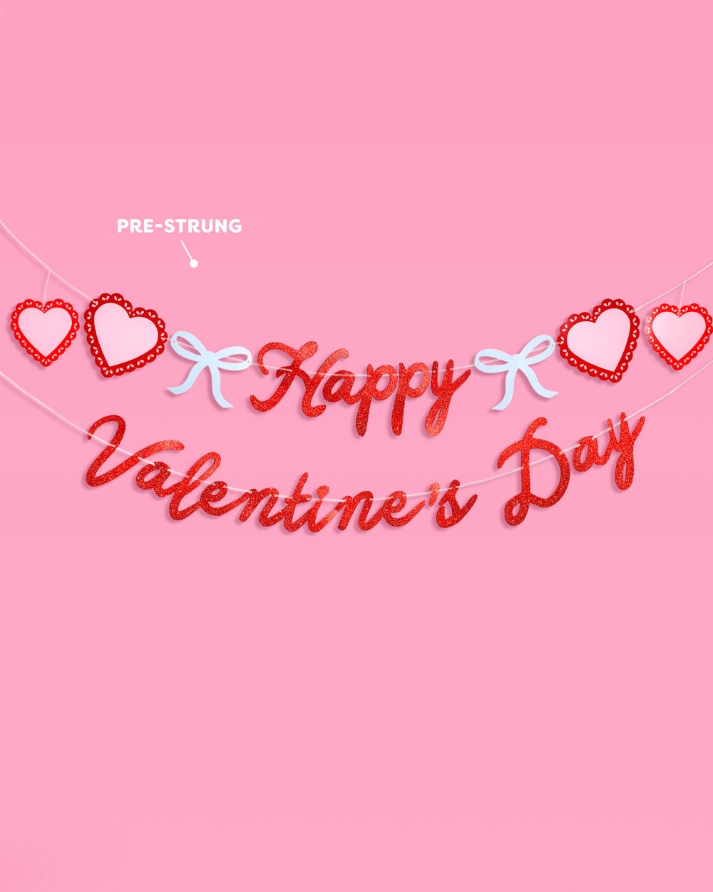 Happy Vday Banner - 3D glitter banner