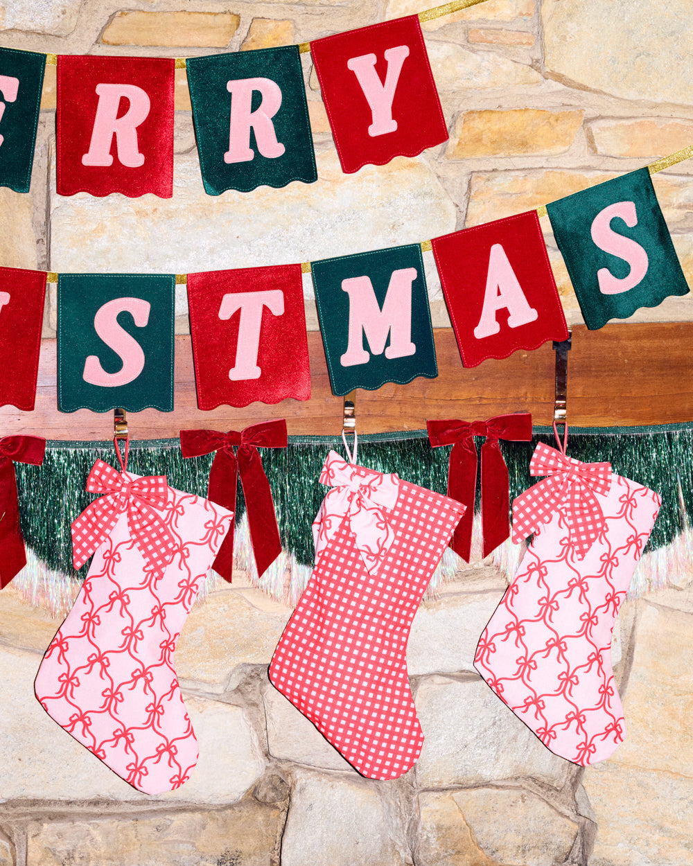 Merry Christmas Banner - velvet flag banner