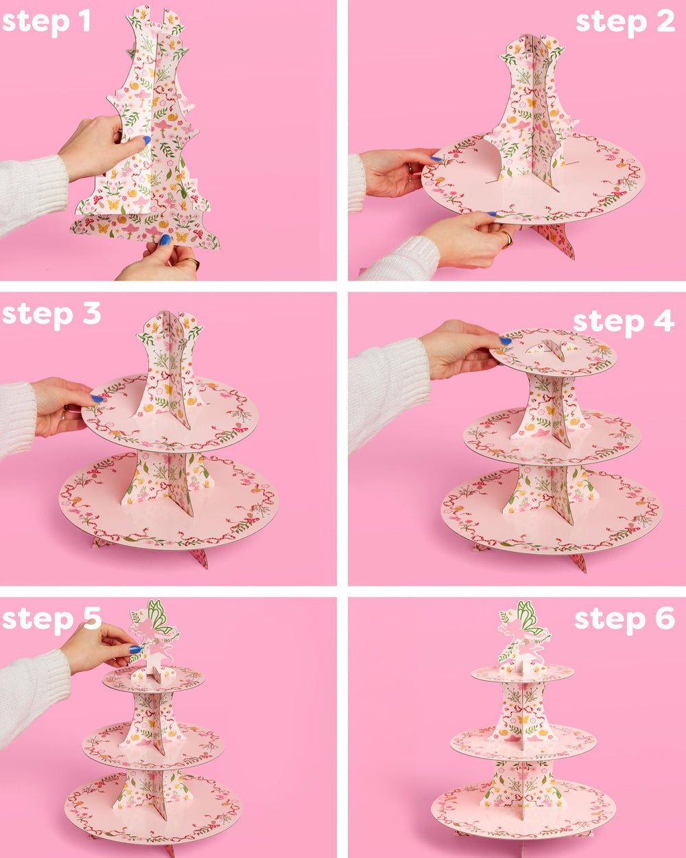 Garden Fairy Cupcake Tower - 3 tiered display