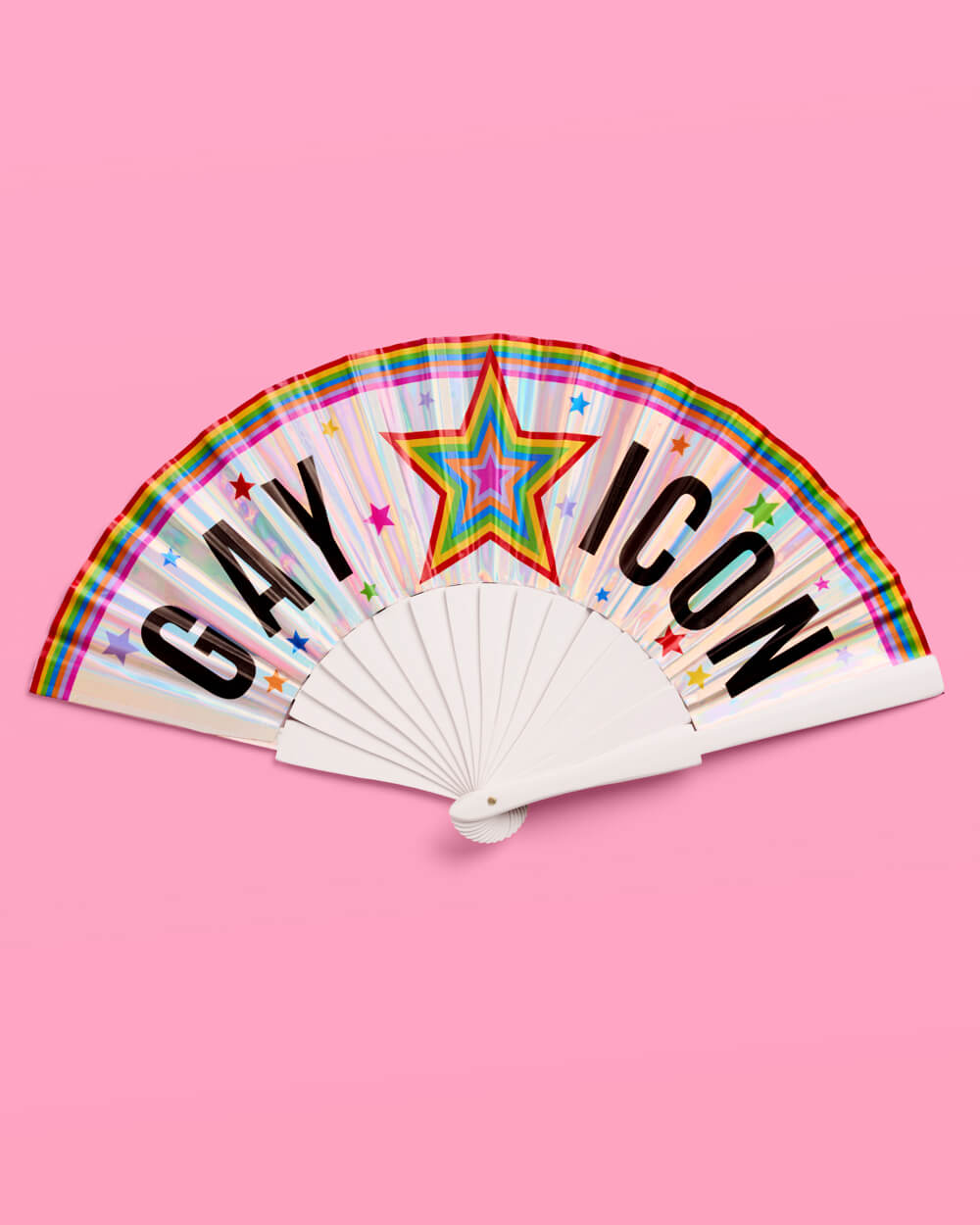Pride Gay Icon Fan - iridescent folding fan