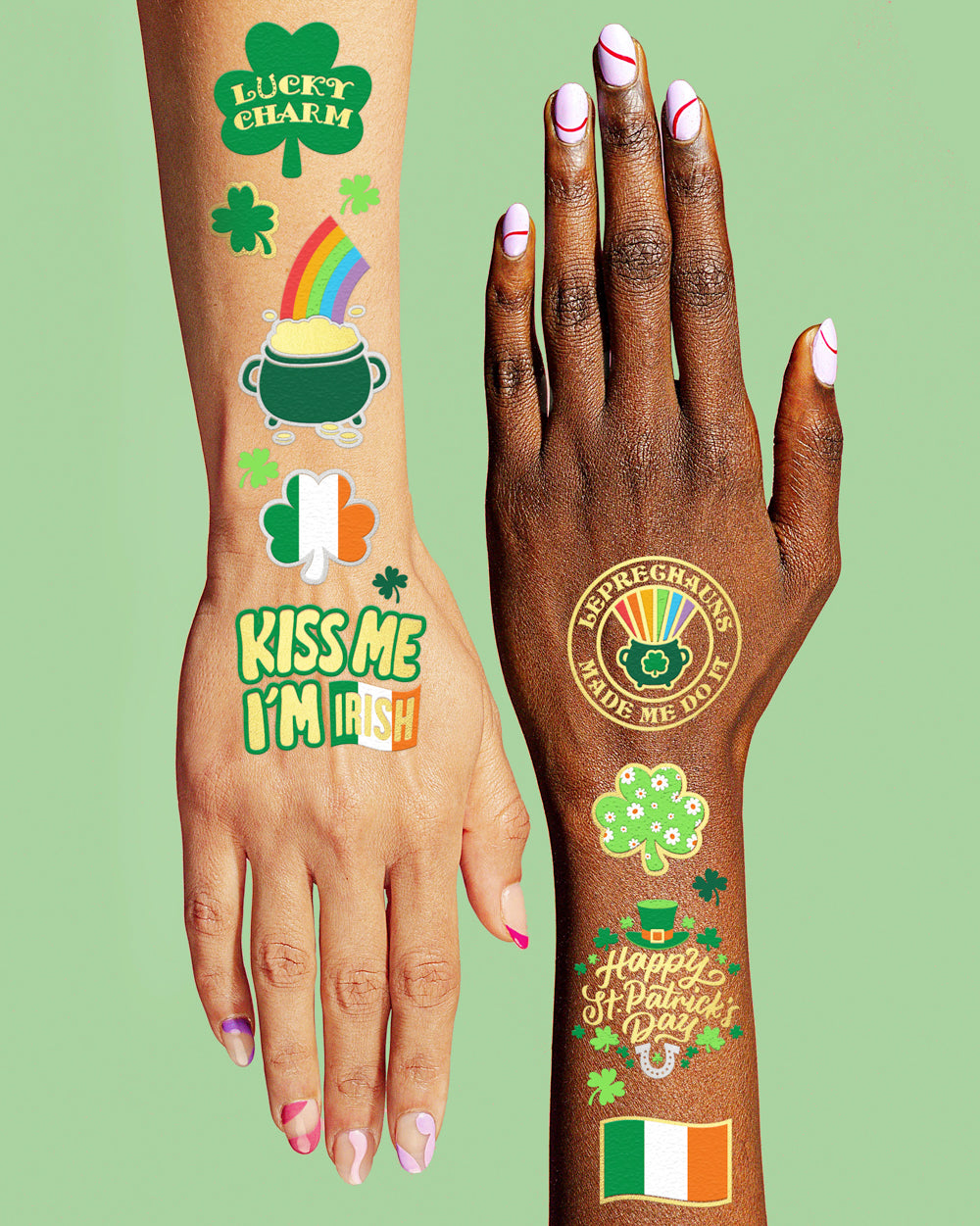 Kiss Me Tats - 50 foil temporary tattoos