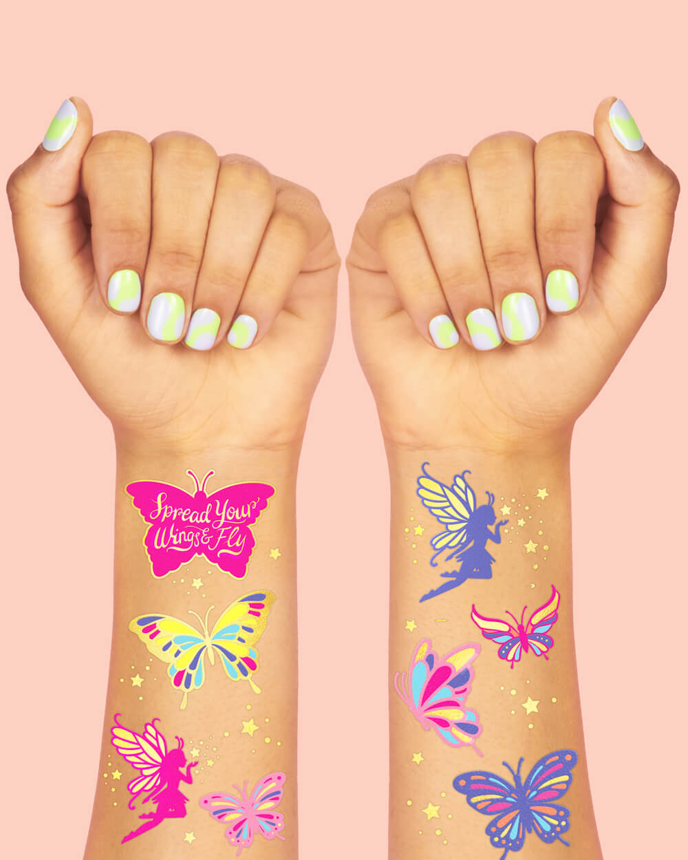 Fairy Flutter Tats - 50 foil temporary tattoos