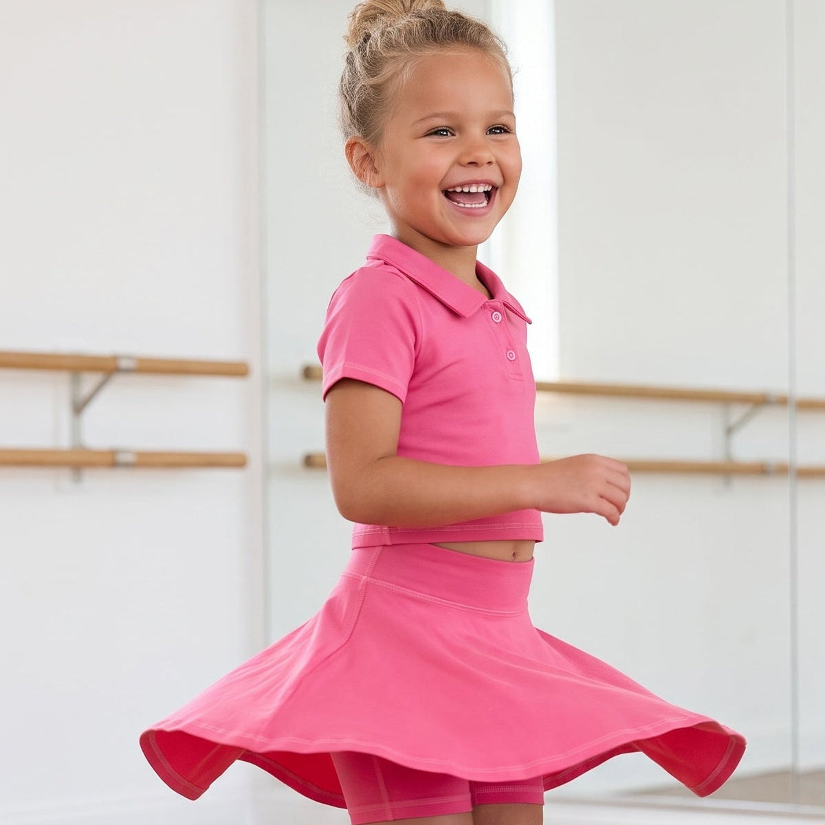 Active Bright Pink Polo Set