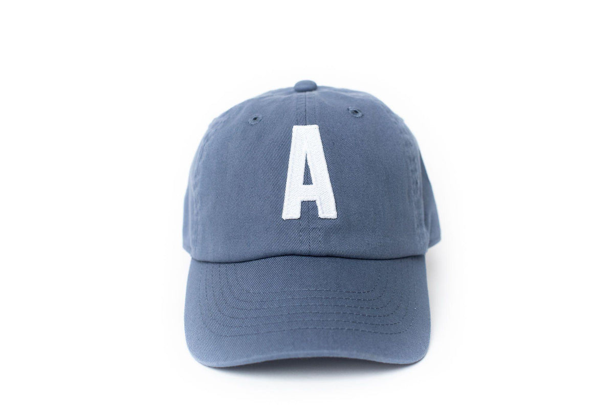 Dusty Blue Letter Baseball Hat
