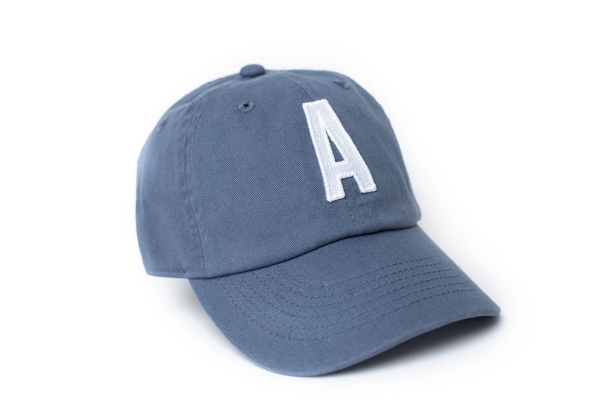 Dusty Blue Letter Baseball Hat