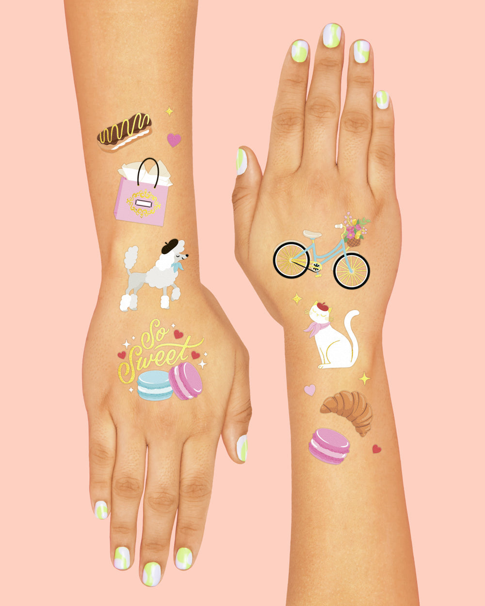 Ooh La La Tats - 62 foil temporary tattoos