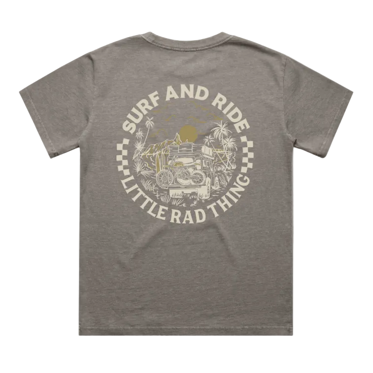 SURF N RIDE TEE - FADED GRAY