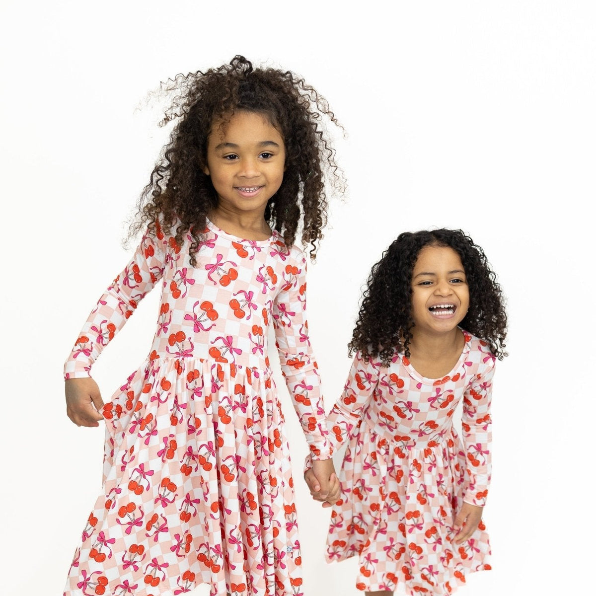 Sweet Cherry Love Long Sleeve Twirl Dress