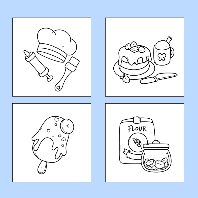 Sweet Desserts Coloring Book