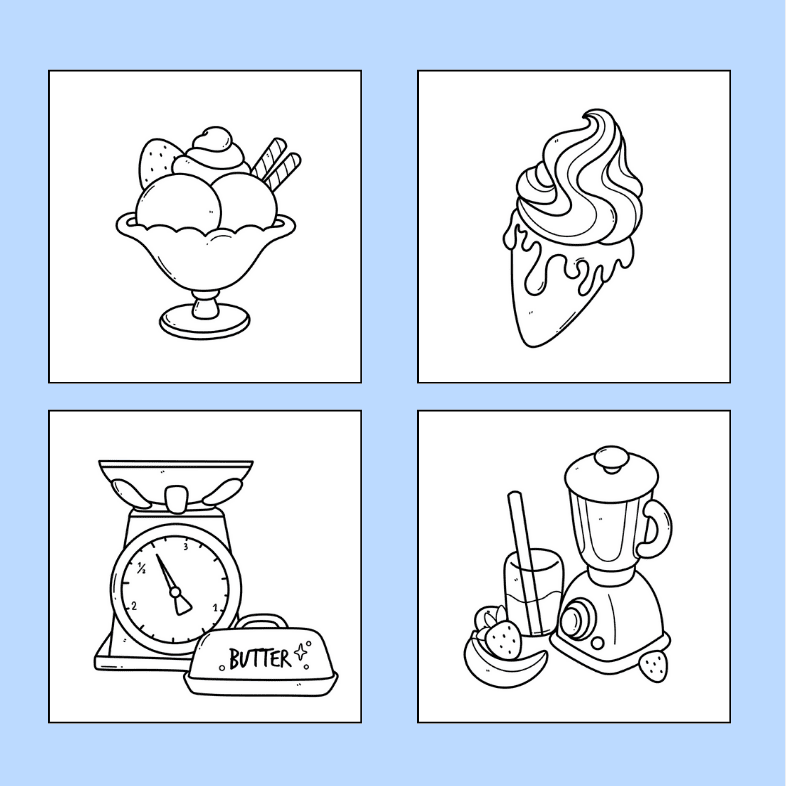 Sweet Desserts Coloring Book