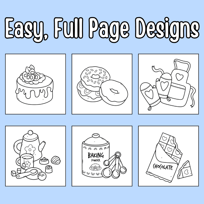 Sweet Desserts Coloring Book