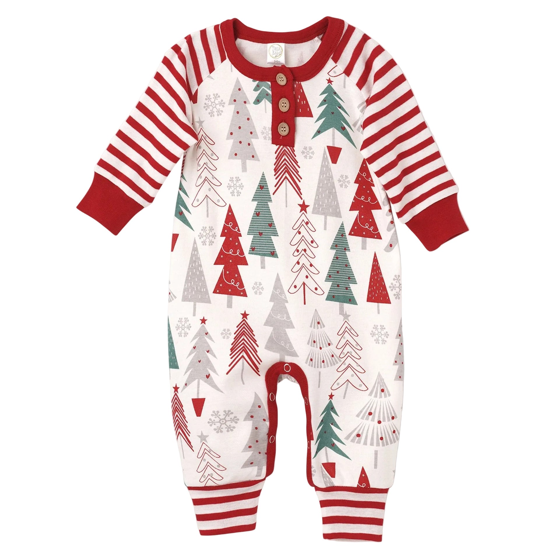 Christmas Tree Baby Romper – Soft Cotton Holiday Outfit