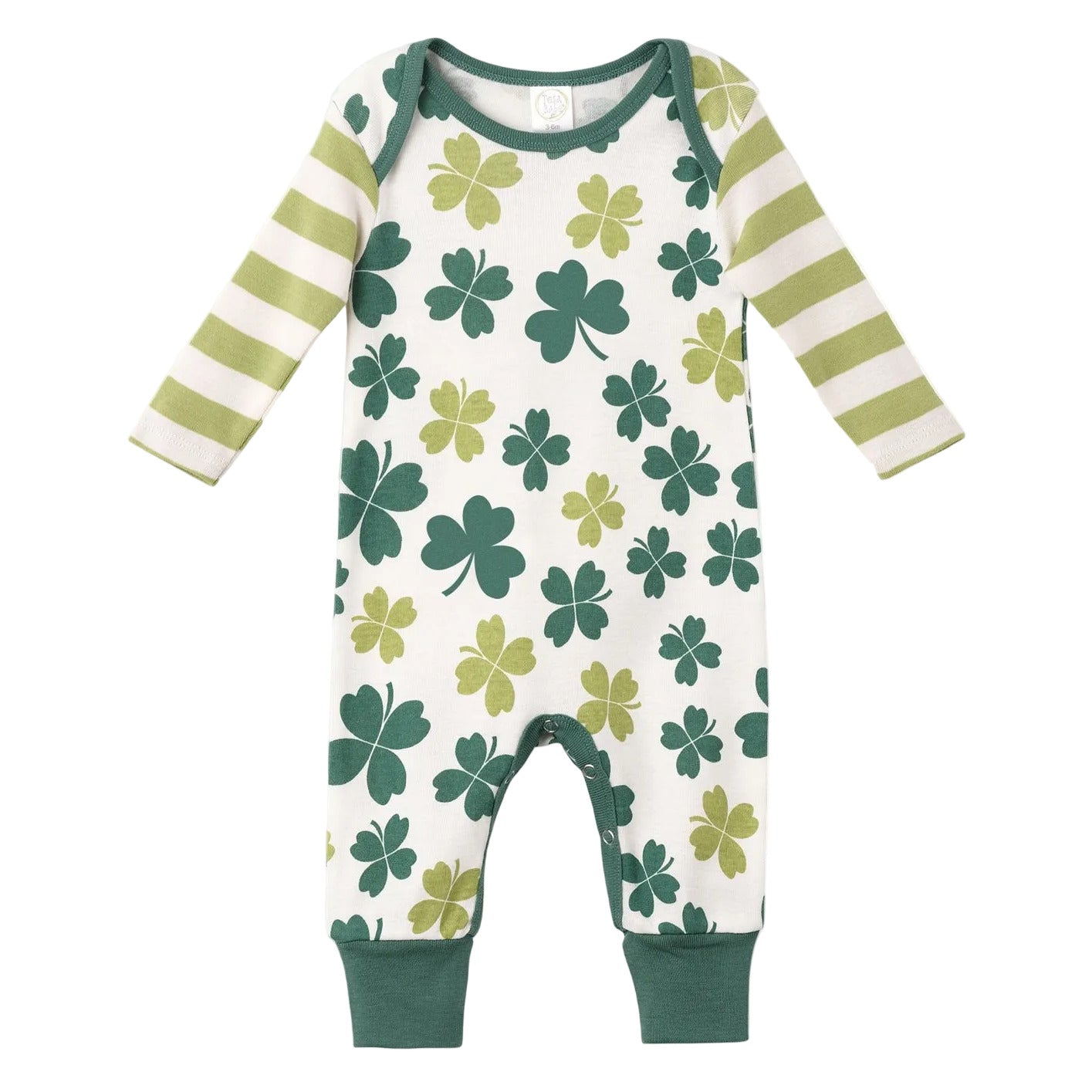 Baby's St. Patty's Shamrocks & Clovers Cotton Romper