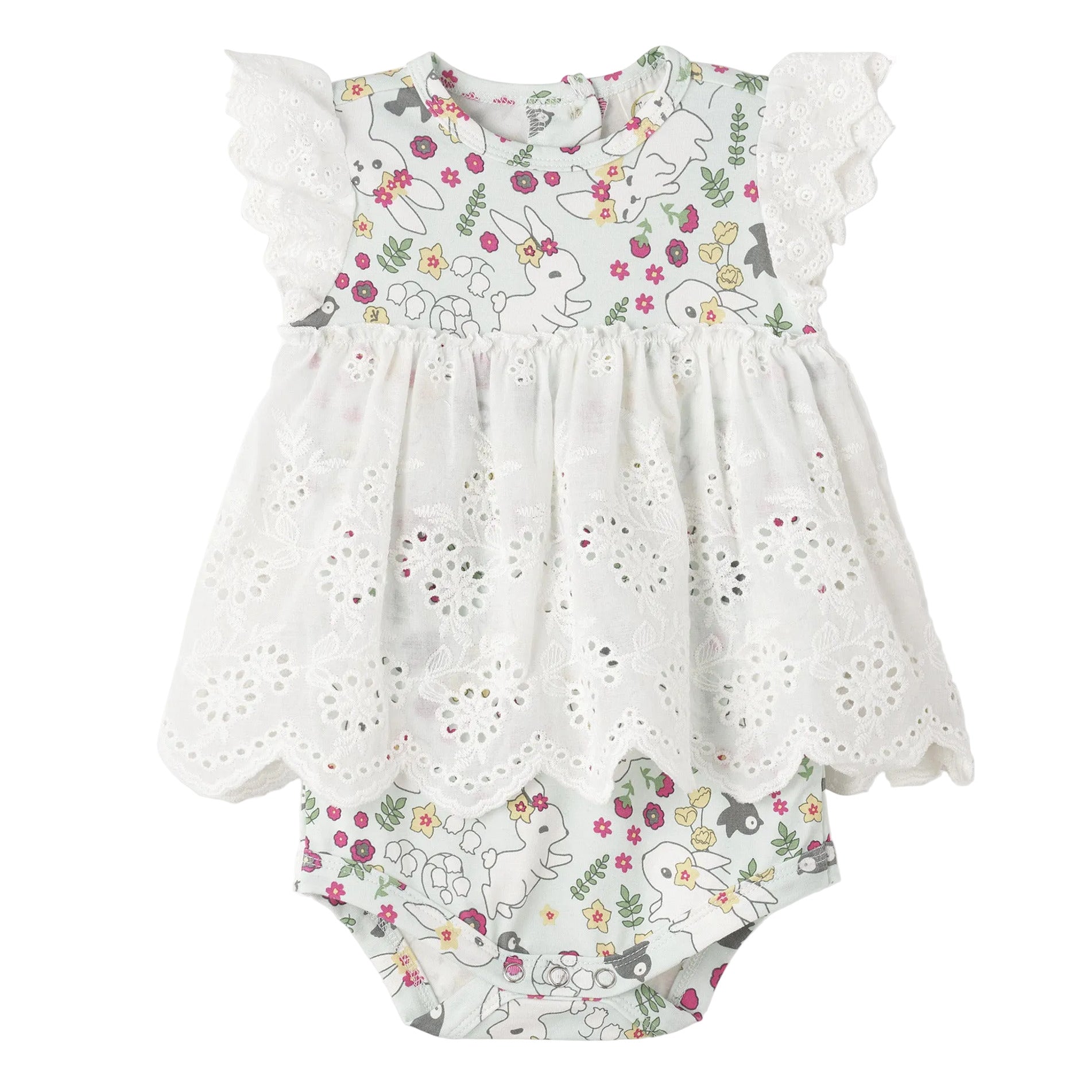 Baby Girl's Cottontail Garden Bamboo Skirted Bodysuit