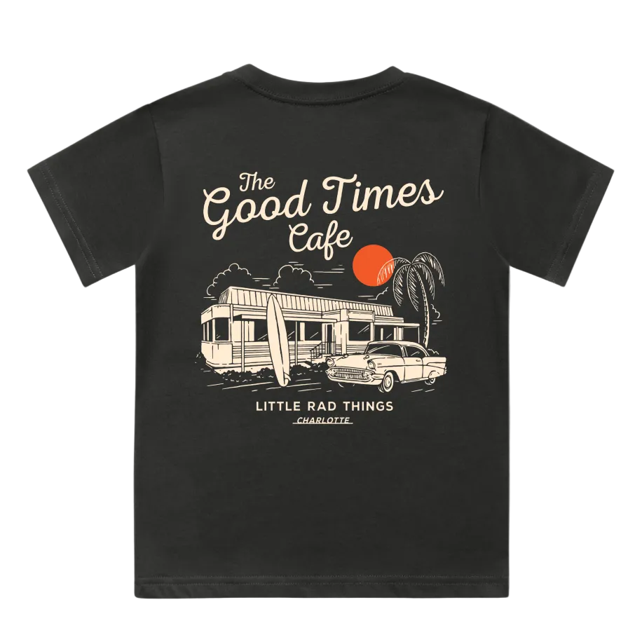 THE GOOD TIMES CAFE TEE - COAL