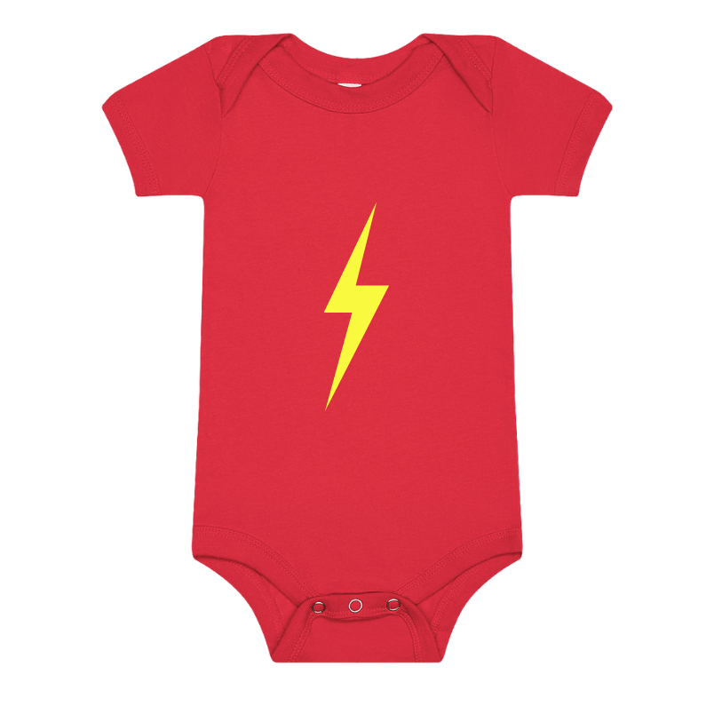 THE SPARK NEON YELLOW ONESIE - RED
