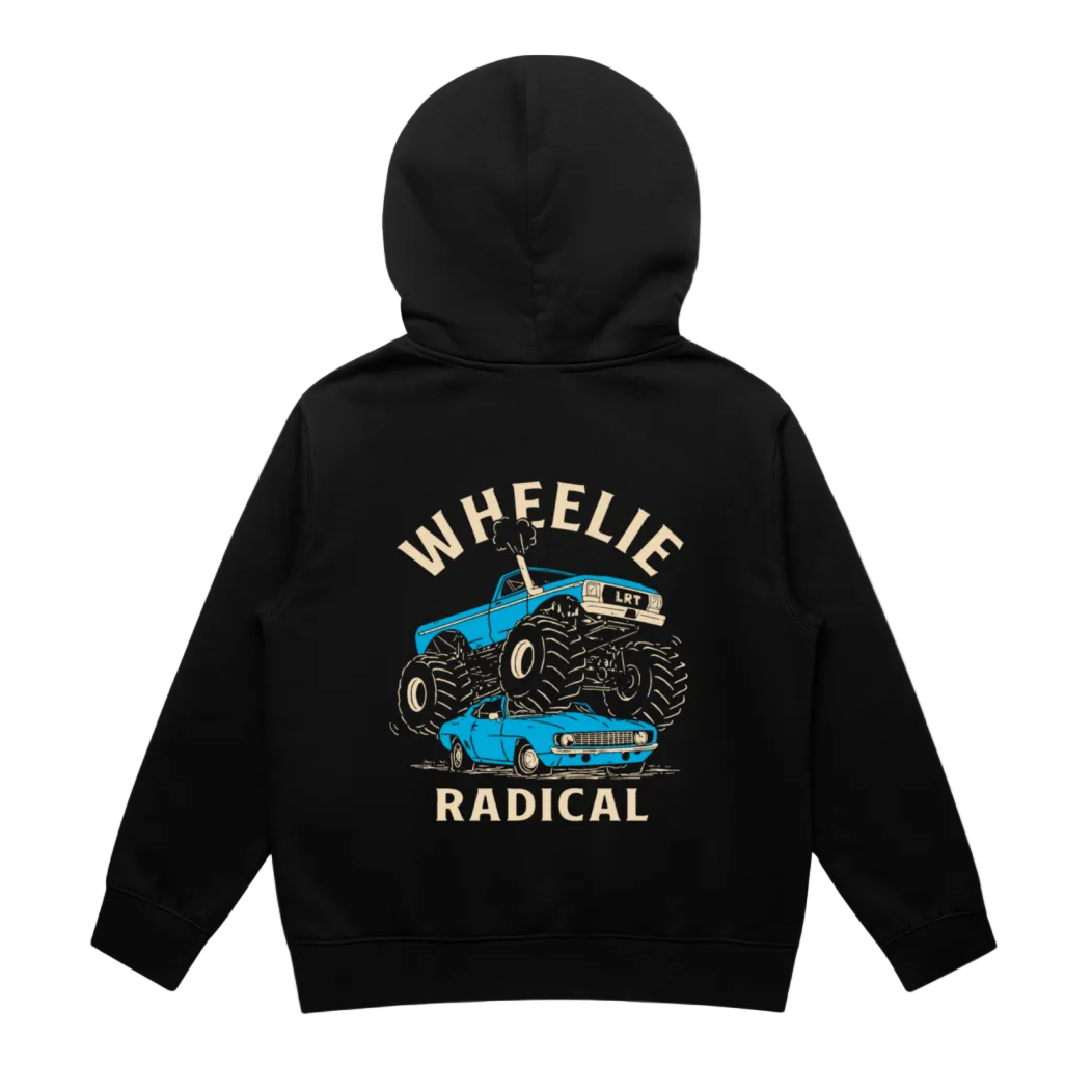 THE WHEELIE RADICAL HOODIE - RECYCLED BLACK