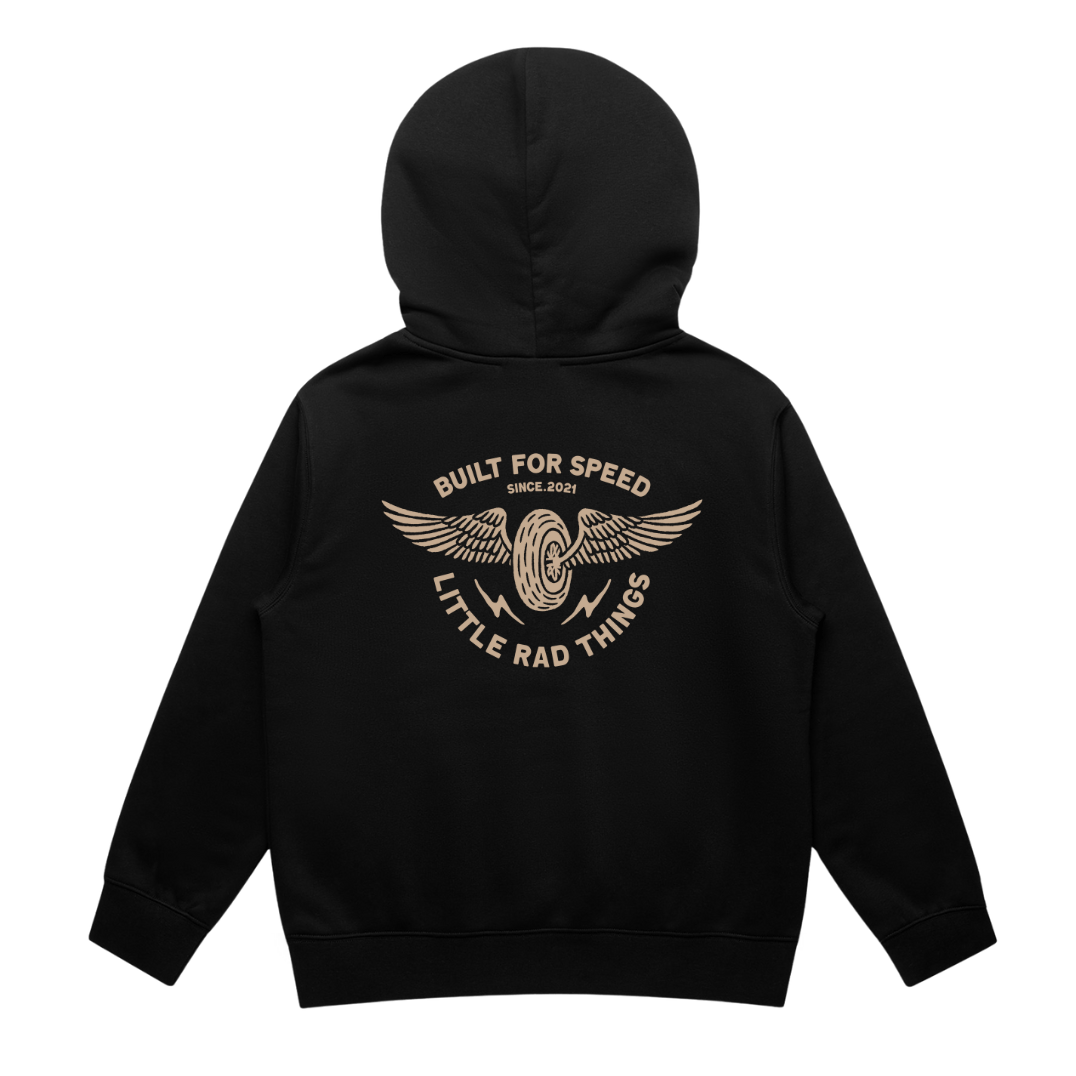 THE WINGED MECHANIC HOODIE - RECYCLED BLACK