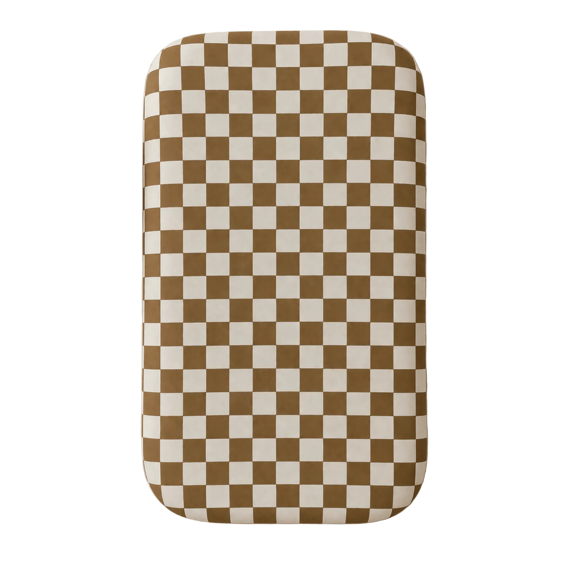 Toffee Checkered Bamboo Changing Pad Cover