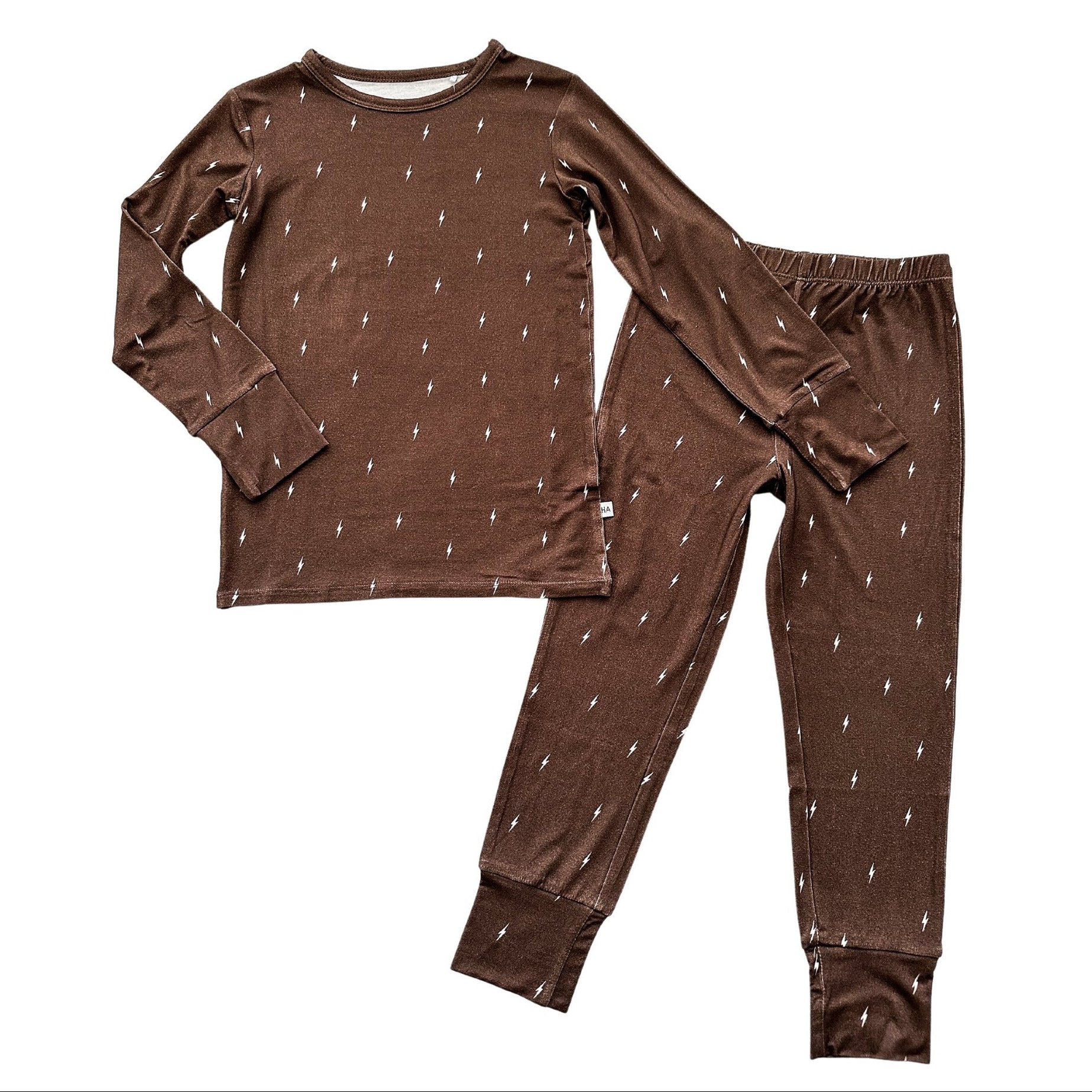 Two-Piece Pajama Set -  Brown Lightning