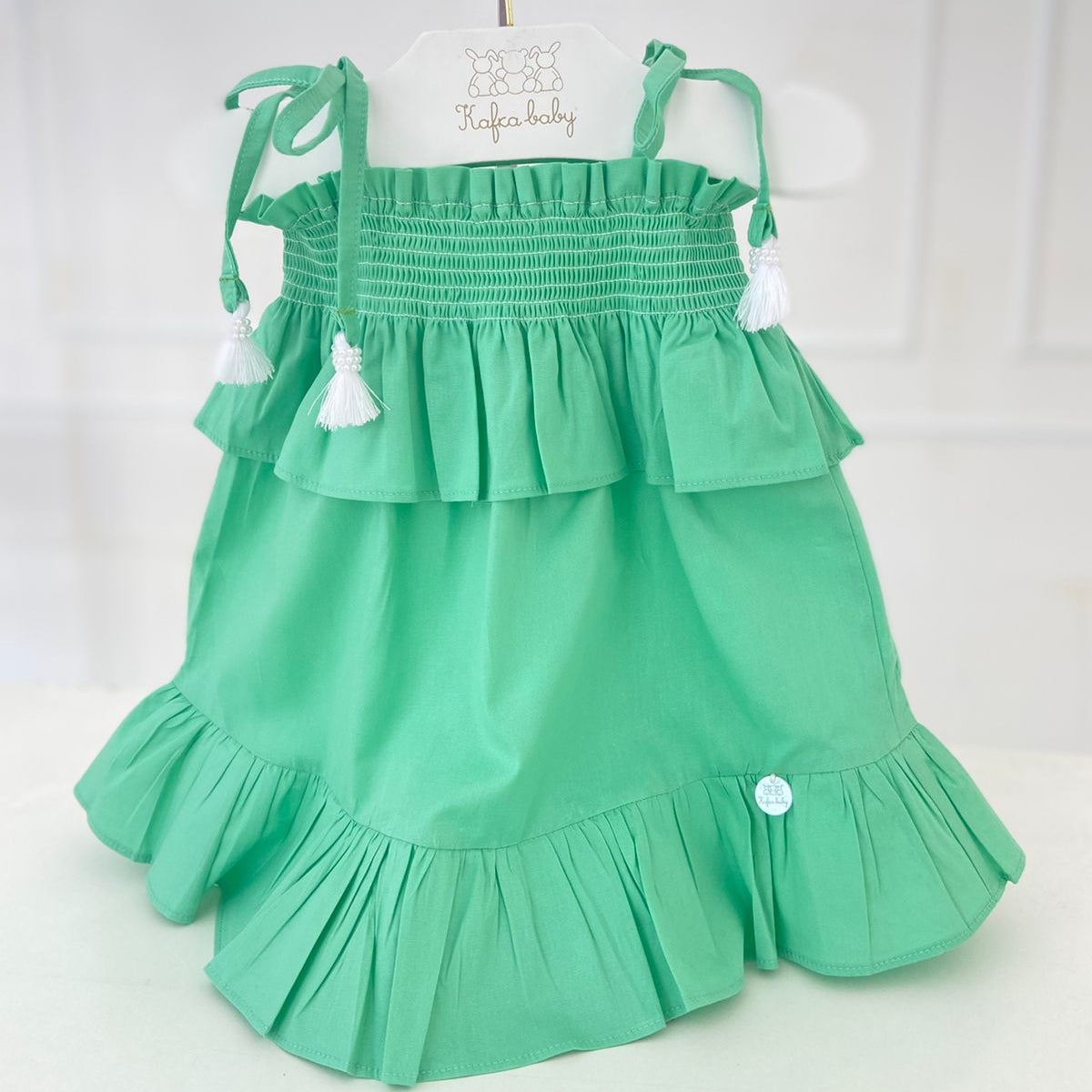 Smocked Kelly Green Dress