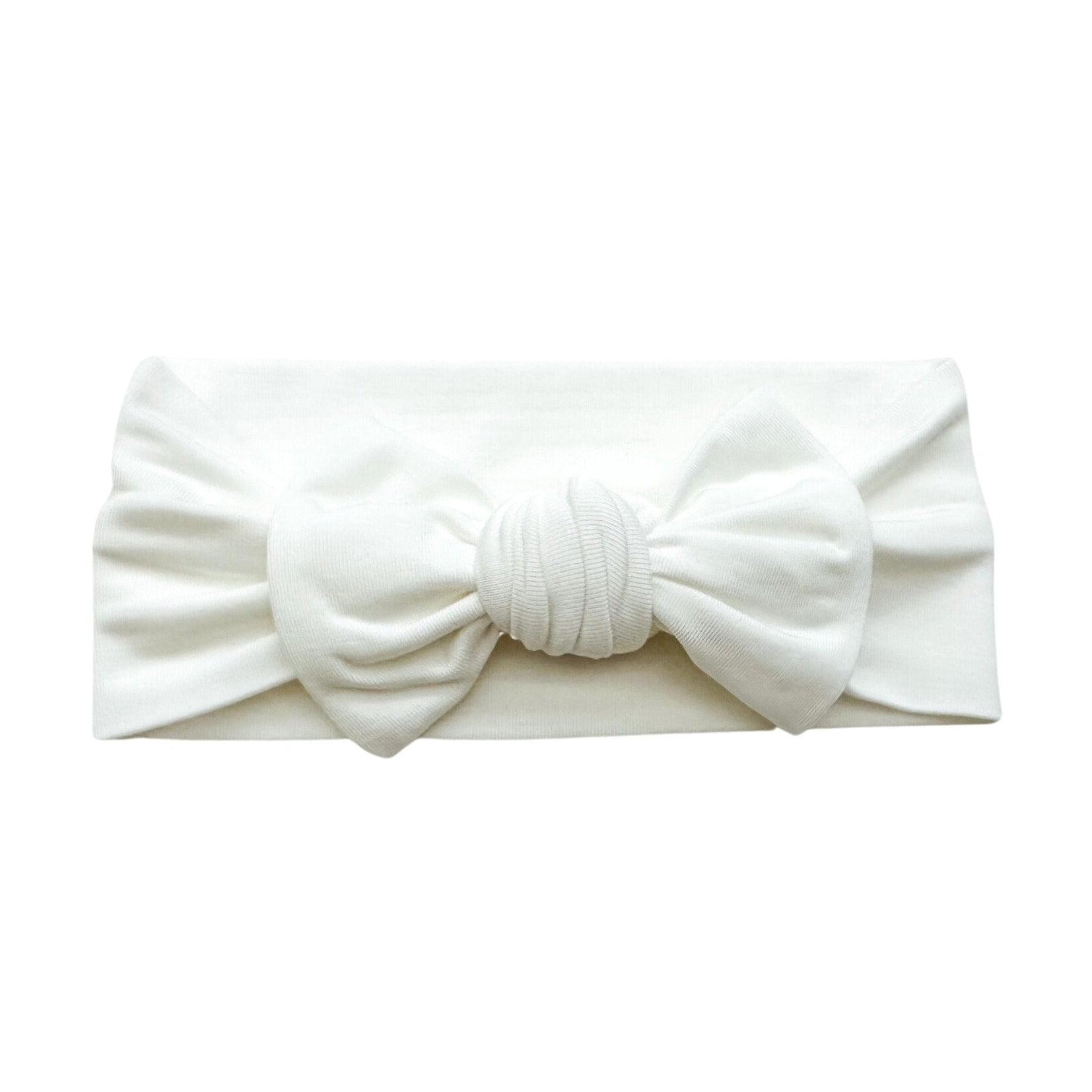 Knotted Baby Girl Headband - White