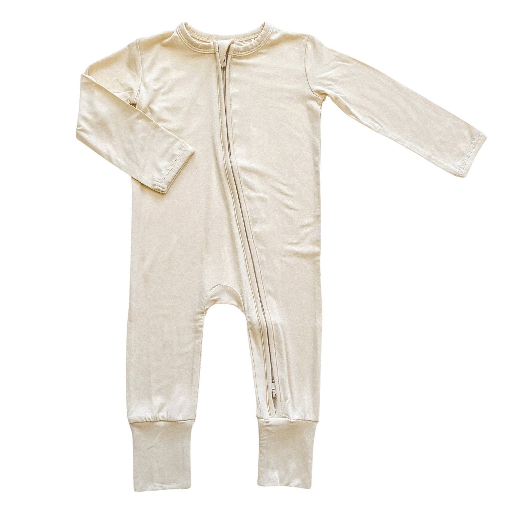 Cream Baby Pajamas | Zipper Romper